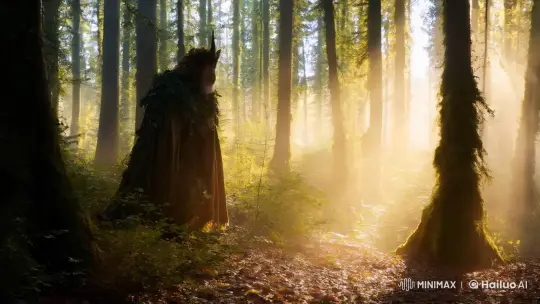 Opowieść o leszym z mitologi słowiańskiej szwedajacy się pośród drzew  by Hailuo AI Video Generator
