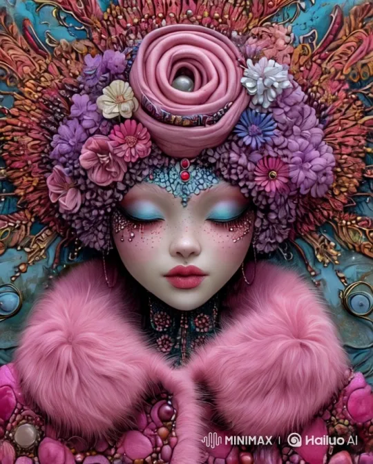 the girl lift her eyes and smiles, the camera remains still by Hailuo AI Video Generator