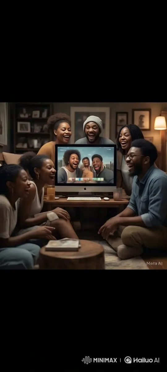 People watching YouTube on tv by Hailuo AI Video Generator