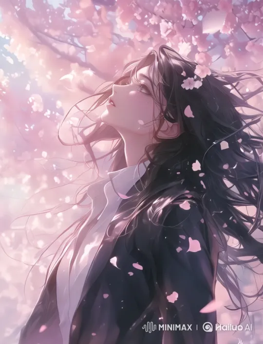 [Truck left,Tracking shot],brilliant image,fluttering cherry blossom blizzard,wind effect, by Hailuo AI Video Generator