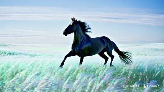 Horse running in space by Hailuo AI Video Generator