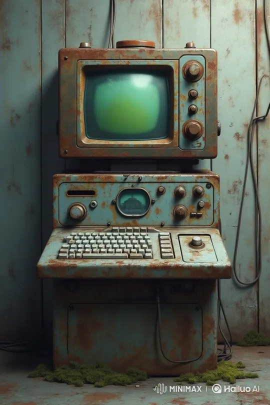 the monitors turn on and the message "Russian Technical Community" appears by Hailuo AI Video Generator