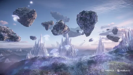 Visual elements: * Floating rock formations and islands * Luminescent jellyfish-like creatures drifting in the air * Massive crystal pillars growing from the ground * Magical particles sparkling in the atmosphere * Incredible giant structures visible in the distance[Push in,Pedestal up]
can make chicken soup by Hailuo AI Video Generator